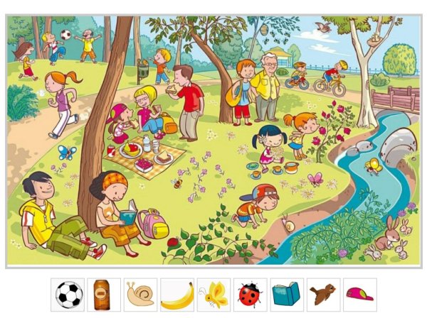 Картина летом в парке для детей