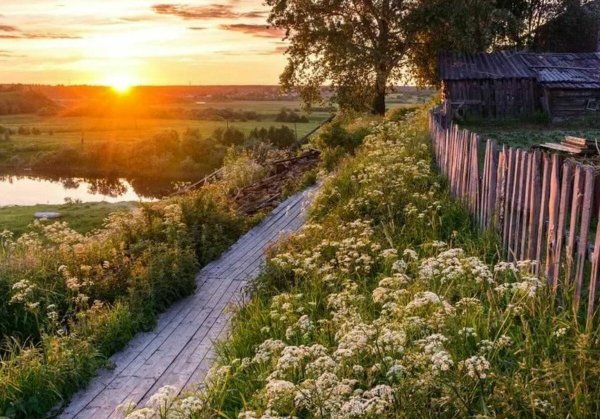 Утренний пейзаж деревня Герасимов