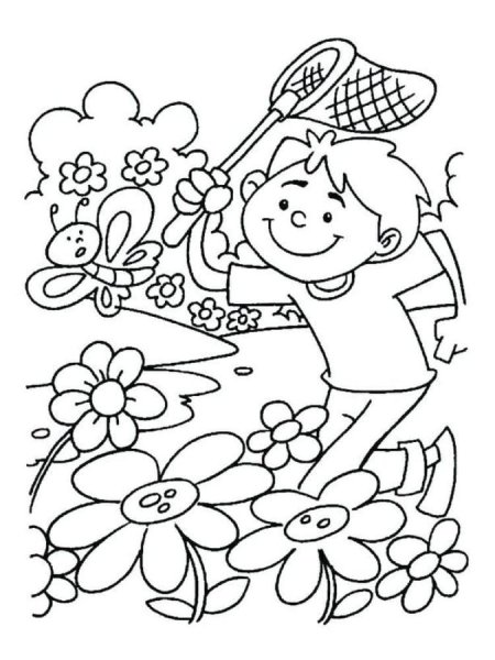 Лето раскраска для детей