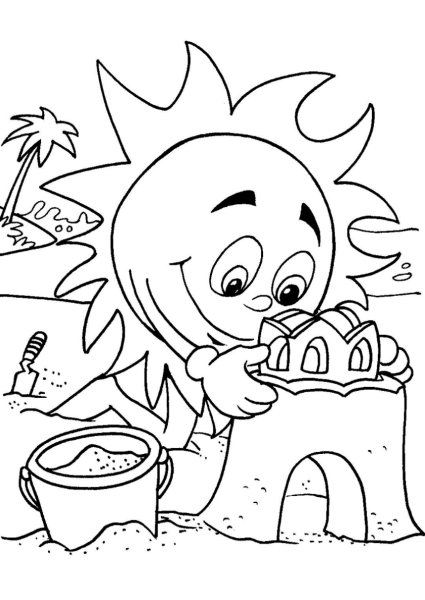 В море. Раскраска