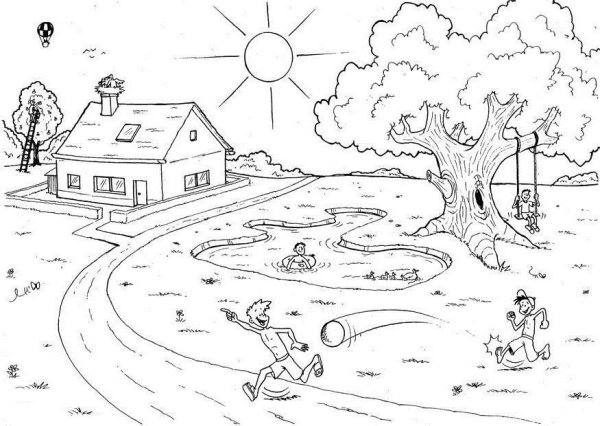 В море. Раскраска