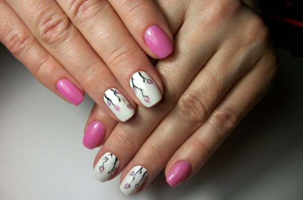 Летний маникюр гель лак на короткие ногти