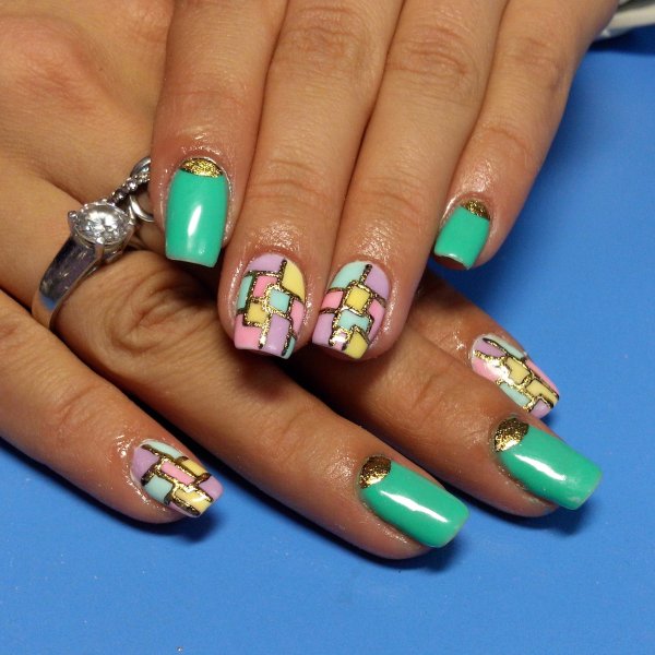 Шеллак 2021 модный зеленый