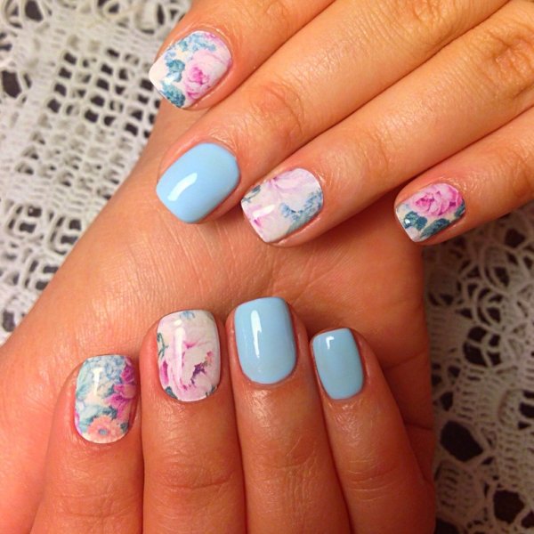 Летний маникюр с фруктами