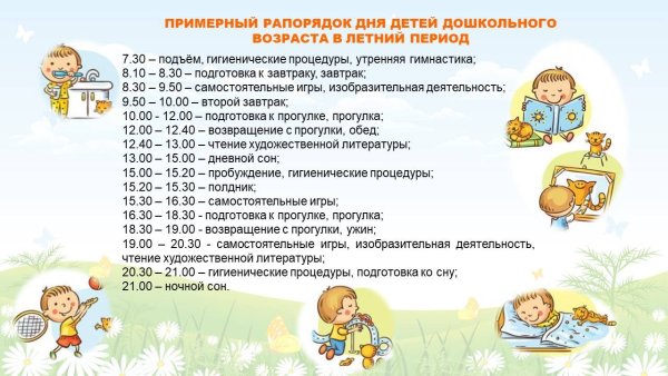 Распорядок дня в Пионерском лагере