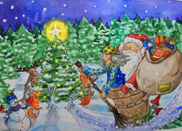 Детские новогодние открытки