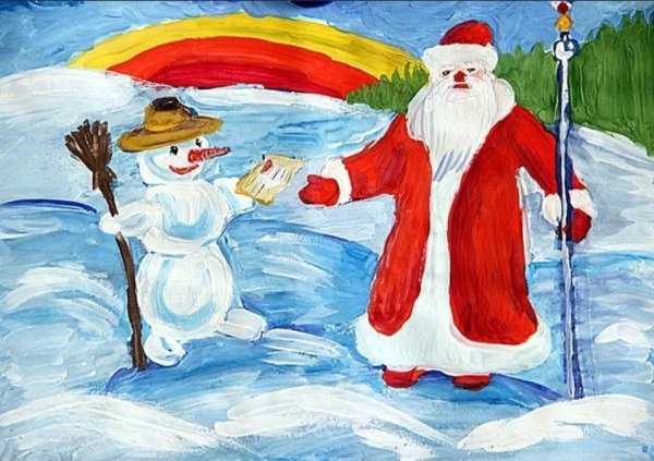 Дед Мороз заглядывает в окно