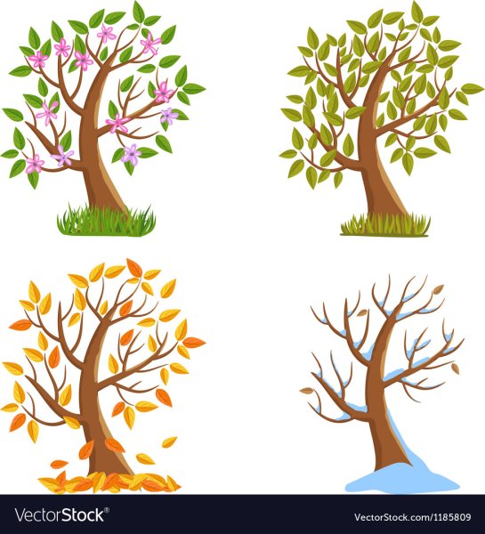 Иллюстрации с изображением времен года