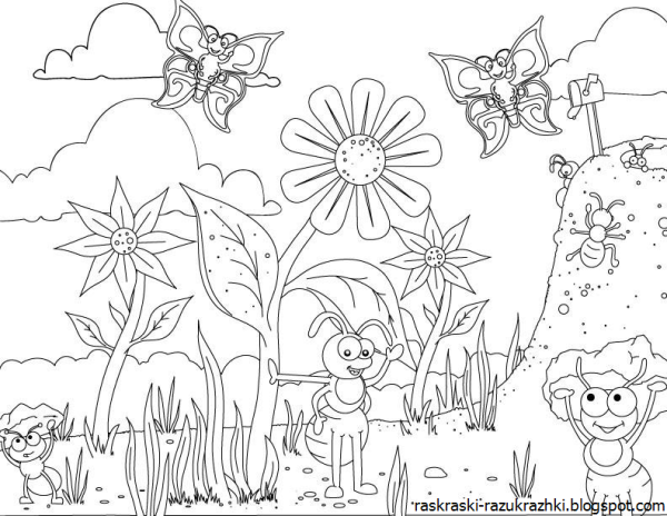 Раскраска. Лето