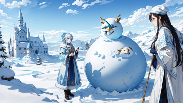 Девушка зима арт