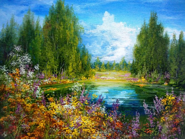 Летние пейзажи художник Кораблева Елена Николаевна