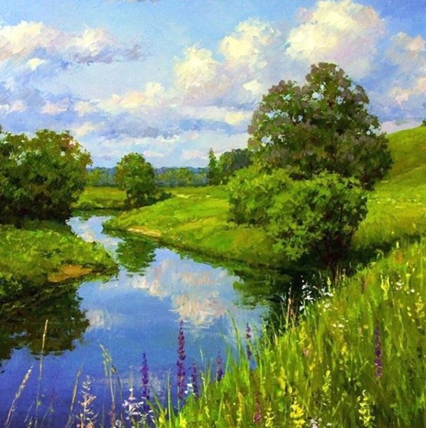 Виктория Левина художник пейзаж деревни