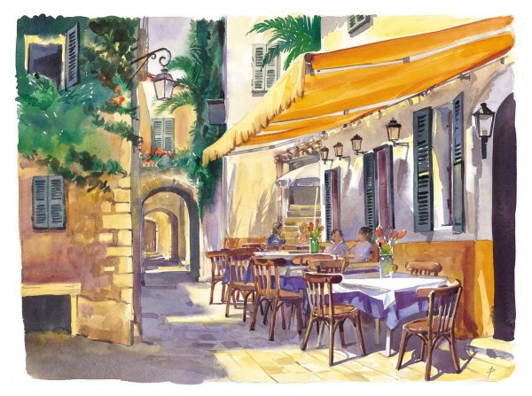 Уличное кафе для рисования