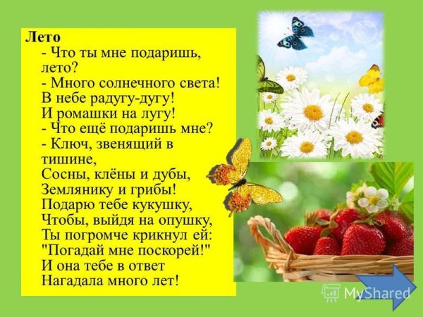Загадки о лете для детей 4-5 лет в детском саду