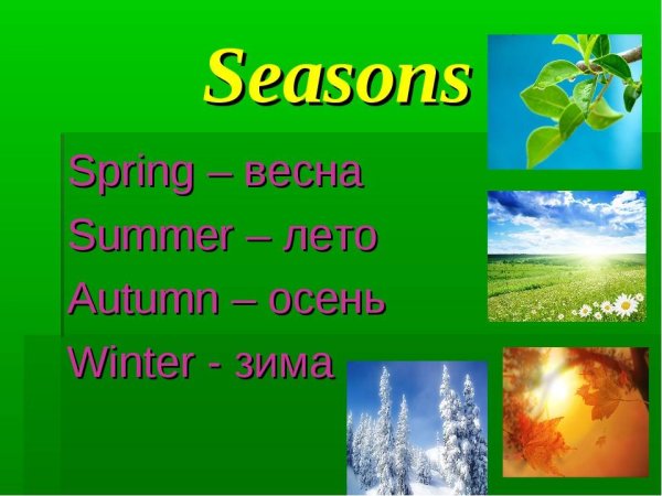 Времена года на английском карточки