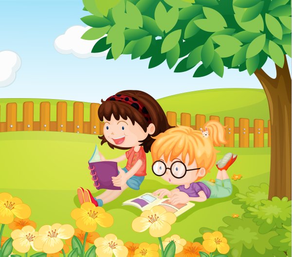 Лето дети книги нарисованная