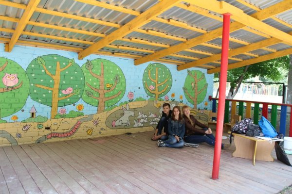 Украшение детской беседки в детском саду