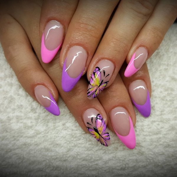 Летний френч на ногтях