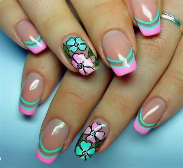 Маникюр желтый френч