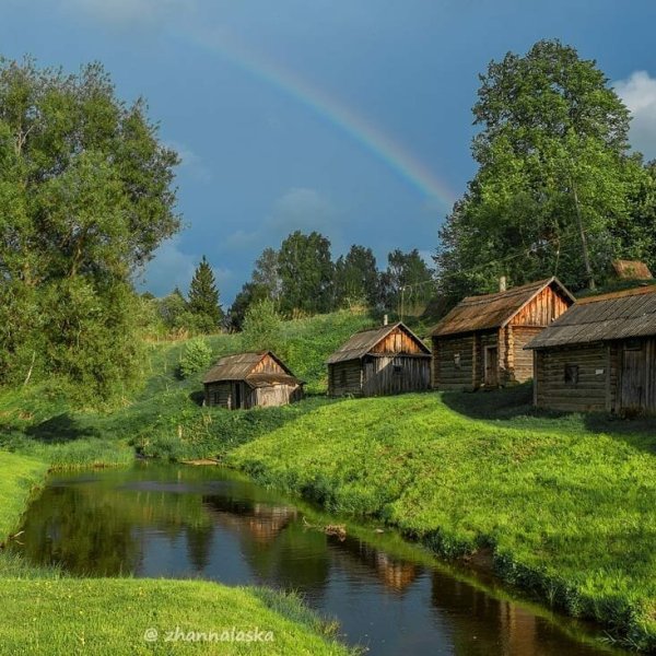 Река Вышний Пенская деревушка