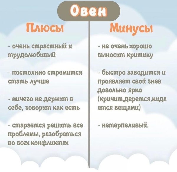 Минусы Овнов мужчин