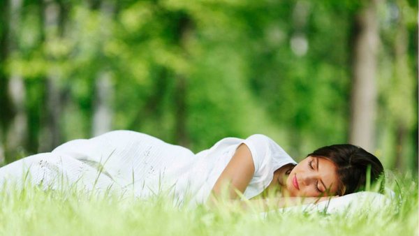 Спит на траве