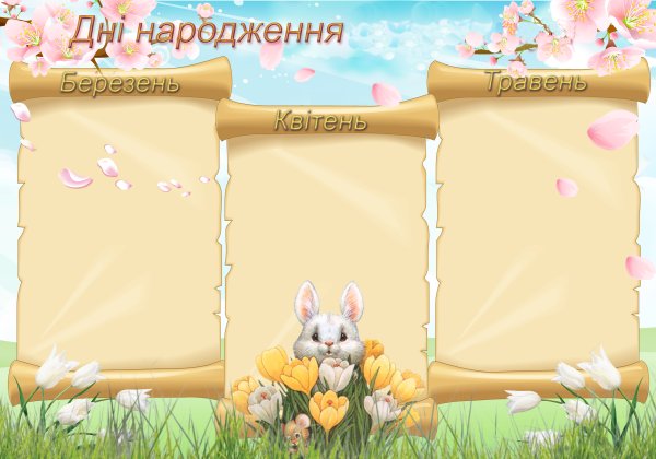 Список дней рождений шаблон