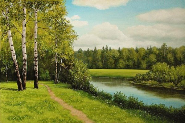 Россия поля березы