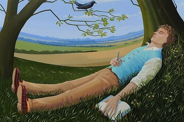 Человек спящий под деревом