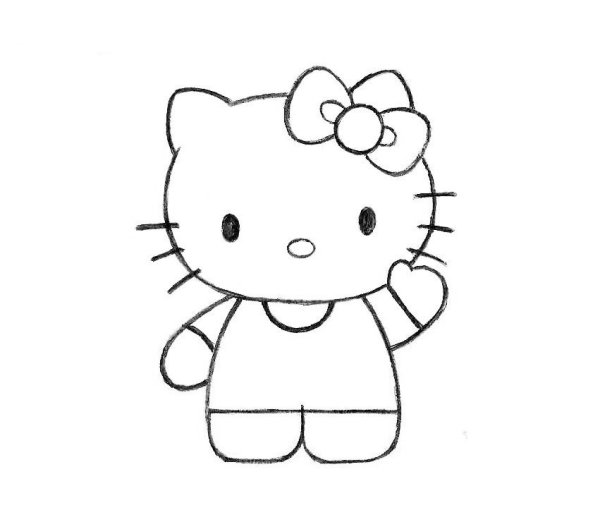 Хеллоу Китти рисунок карандашом