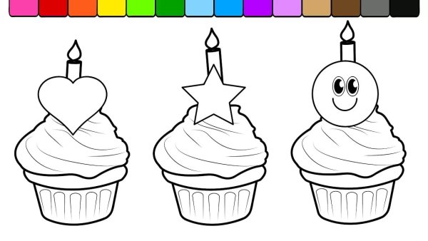 Раскраска кексики и тортики