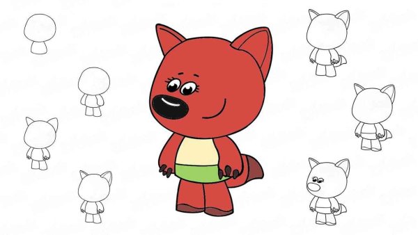Лёгкие рисунки персонажей из мультиков
