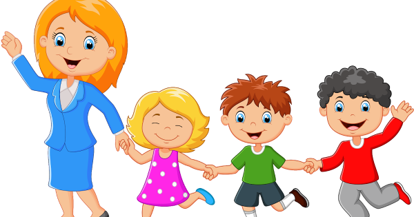 Дети идут в садик