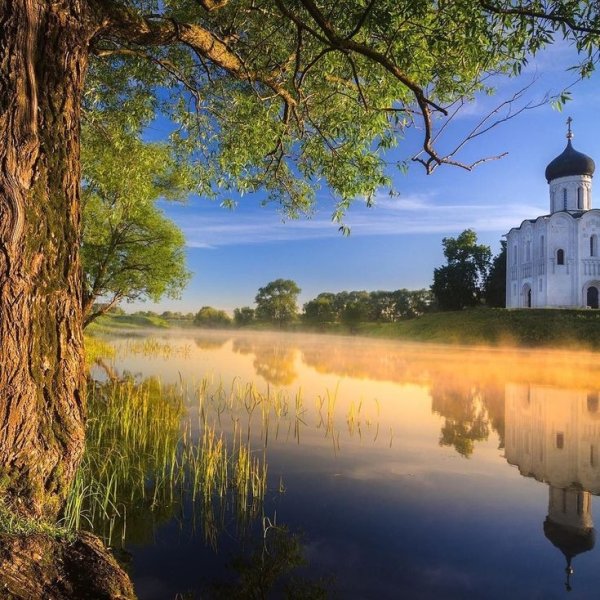 Красивая природа храм Карелии Кижи