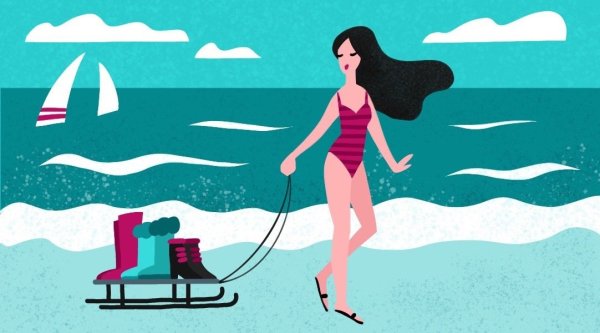 Готовь сани летом рисунок