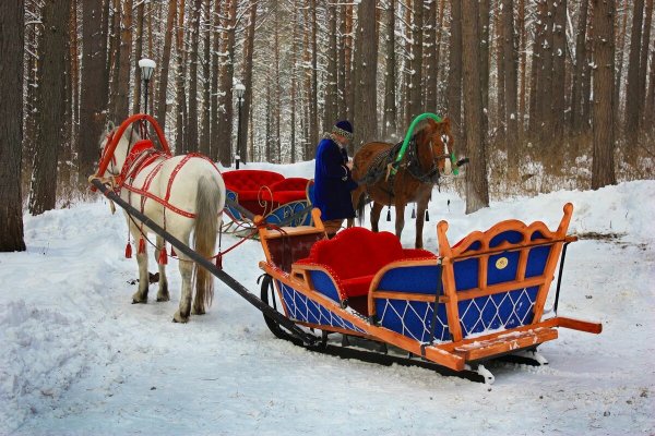 Катание на санях с горки