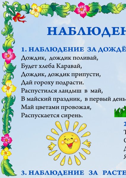 Наблюдение в саду летом