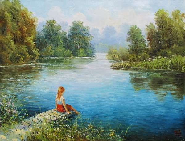 Фотосессия семьи на речке