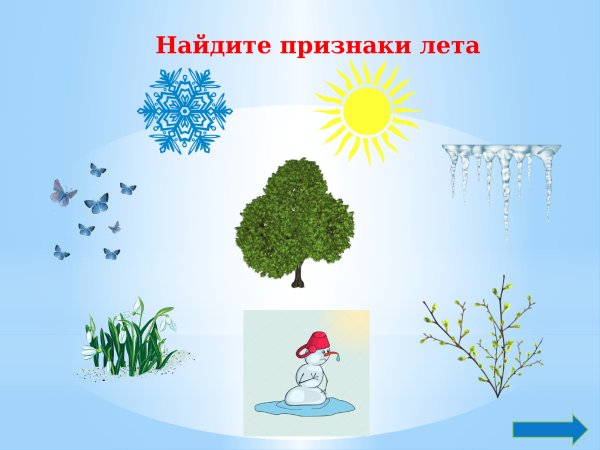 Признаки лета для детей
