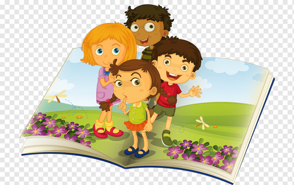 Мультяшные дети на природе