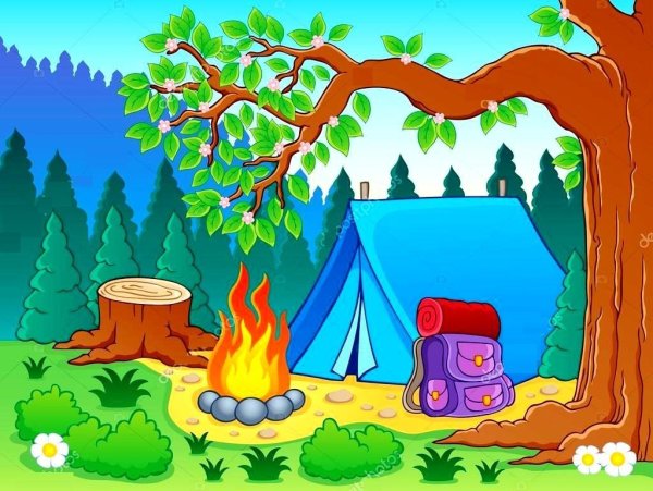 Палатка в лесу дети