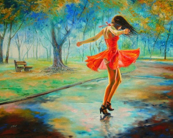 Радостная девушка