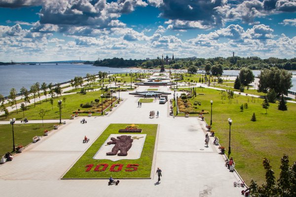 Успенский собор с высоты птичьего полета Ярославле