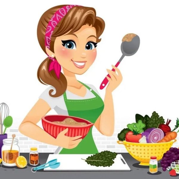 Рисования женщина на кухне