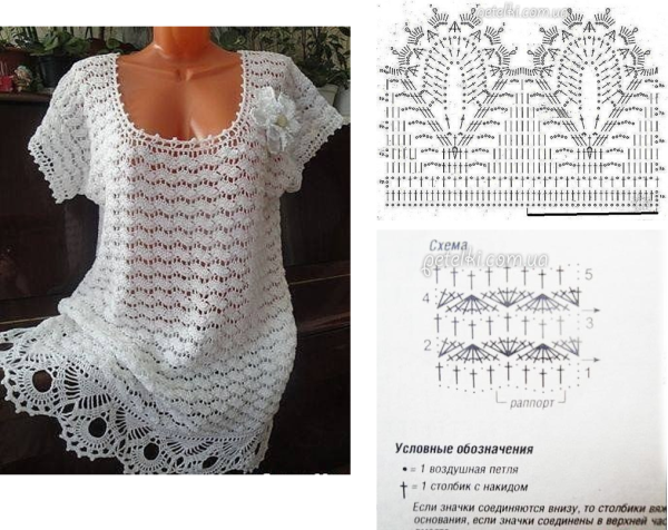 Туника крючком схемы