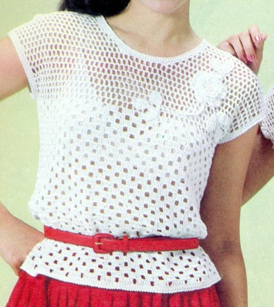 Легкая кофточка крючком