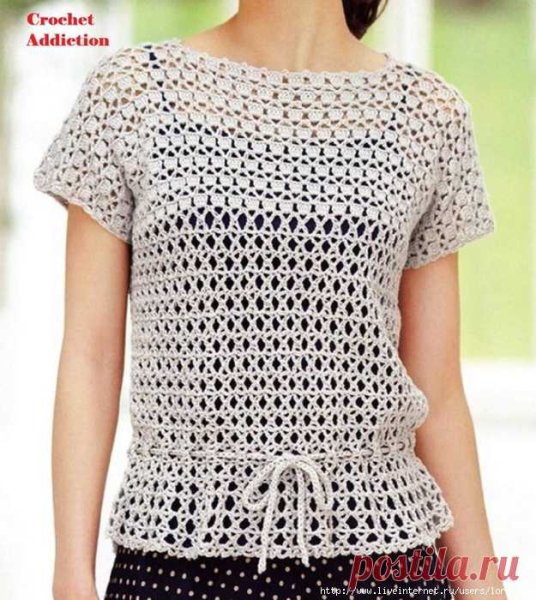 Летняя кофточка крючком