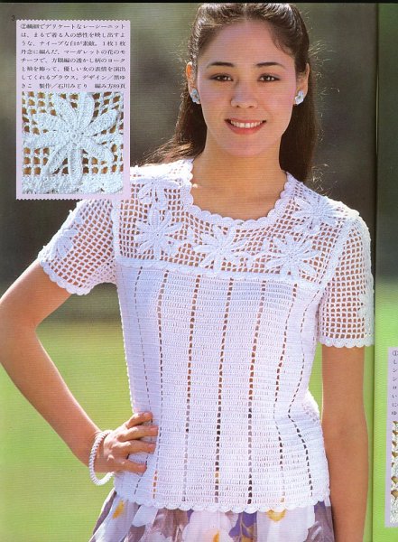 Летние вязаные блузки