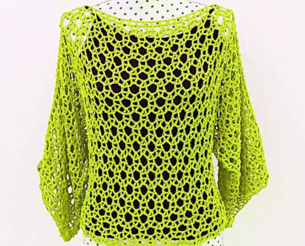 Ажурная блузка крючком