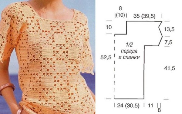 Кофточка крючком для женщины со схемой